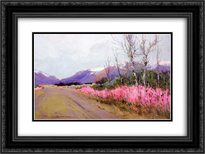 Fireweed Lane 24x18 Black Ornate Wood Framed Art Print Poster with Double Matting by Laurence, Sydney