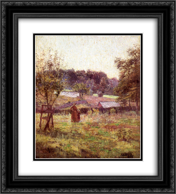 At Noon Day 20x22 Black Ornate Wood Framed Art Print Poster with Double Matting by Steele, T. C.