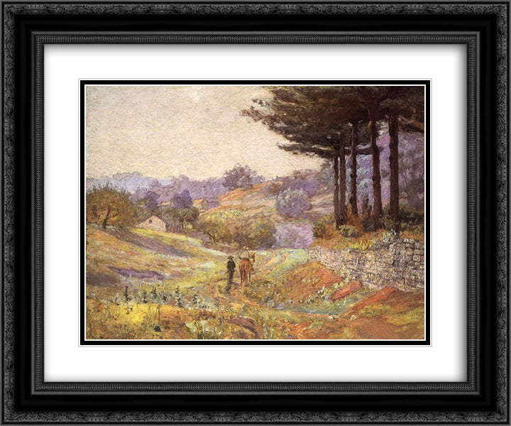 Hills of Vernon 24x20 Black Ornate Wood Framed Art Print Poster with Double Matting by Steele, T. C.