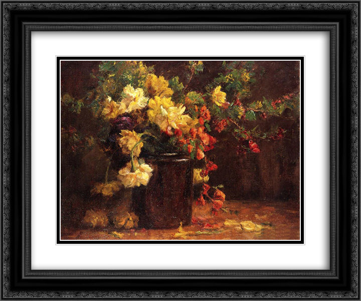 June Glory 24x20 Black Ornate Wood Framed Art Print Poster with Double Matting by Steele, T. C.