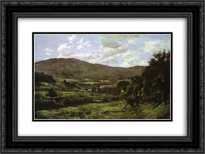 Okemo Mountain, Ludlow, Vermont 24x18 Black Ornate Wood Framed Art Print Poster with Double Matting by Steele, T. C.