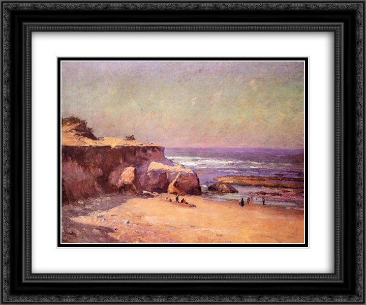 On the Oregon Coast 24x20 Black Ornate Wood Framed Art Print Poster with Double Matting by Steele, T. C.