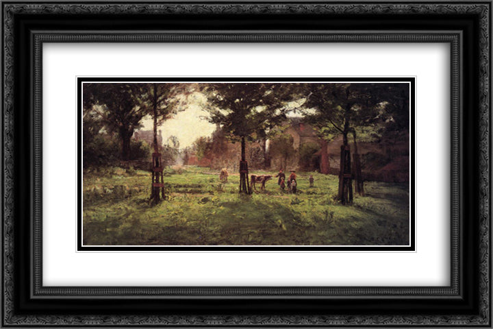 Summer Days at Vernon 24x16 Black Ornate Wood Framed Art Print Poster with Double Matting by Steele, T. C.