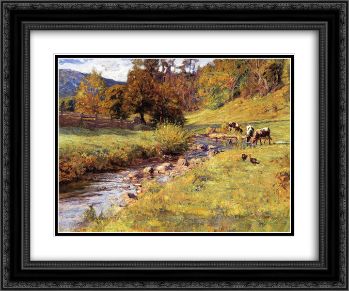 Tennessee Scene 24x20 Black Ornate Wood Framed Art Print Poster with Double Matting by Steele, T. C.