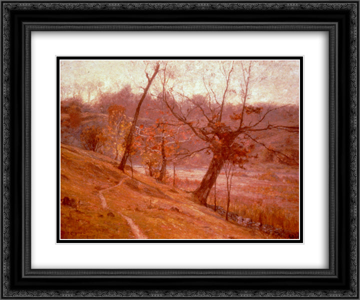 The Bloom of the Grape 24x20 Black Ornate Wood Framed Art Print Poster with Double Matting by Steele, T. C.