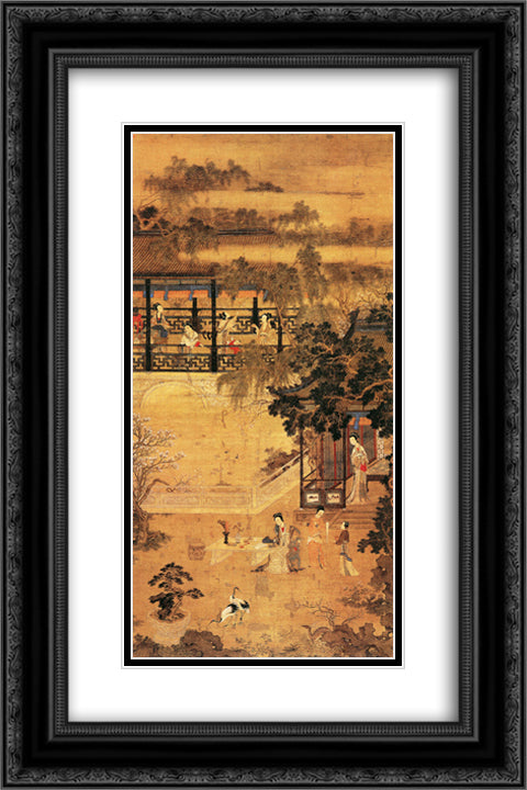 unknown title 16x24 Black Ornate Wood Framed Art Print Poster with Double Matting by Tang Yin