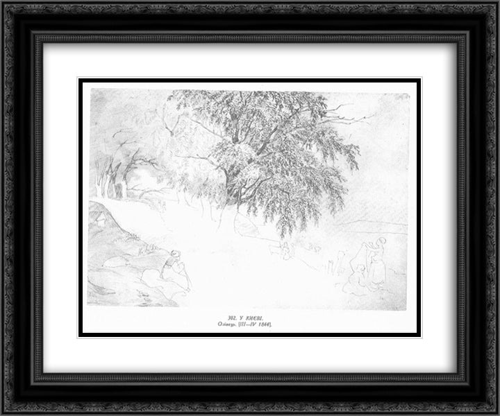 In Kyiv 24x20 Black Ornate Wood Framed Art Print Poster with Double Matting by Shevchenko, Taras