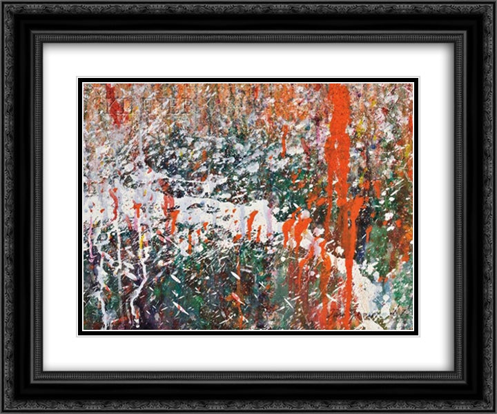 Abstract Composition 24x20 Black Ornate Wood Framed Art Print Poster with Double Matting by Yamamoto, Taro