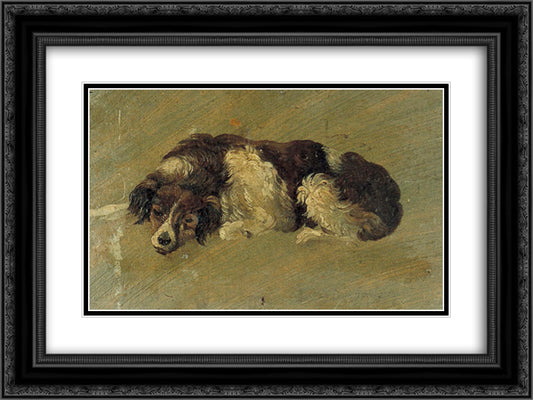 A dog 24x18 Black Ornate Wood Framed Art Print Poster with Double Matting by Doesburg, Theo van