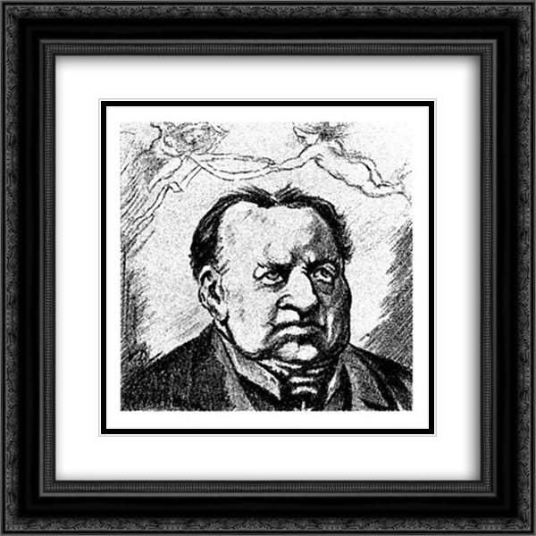 Abraham Kuyper 20x20 Black Ornate Wood Framed Art Print Poster with Double Matting by Doesburg, Theo van