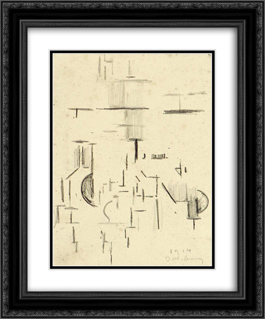 Abstract church 20x24 Black Ornate Wood Framed Art Print Poster with Double Matting by Doesburg, Theo van