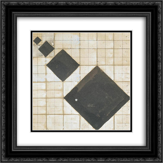 Arithmetic composition 20x20 Black Ornate Wood Framed Art Print Poster with Double Matting by Doesburg, Theo van