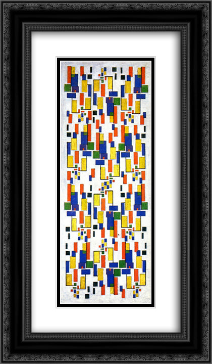 Colour design for a chimney 14x24 Black Ornate Wood Framed Art Print Poster with Double Matting by Doesburg, Theo van