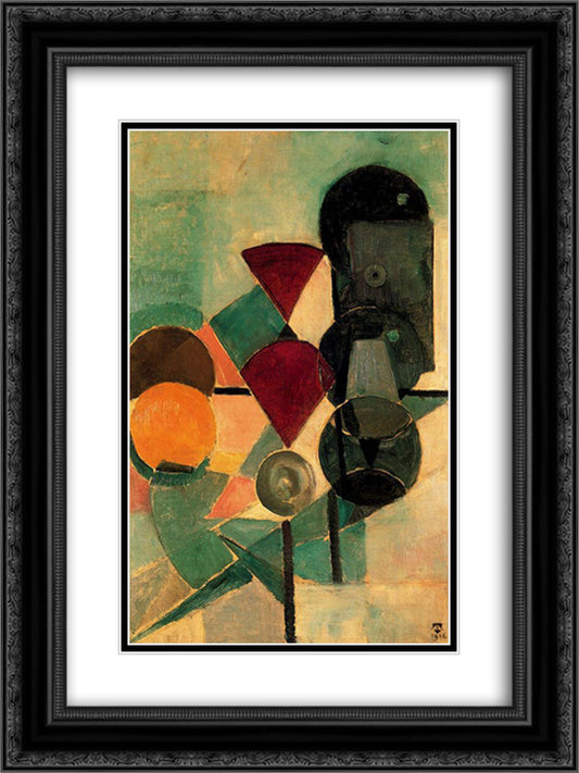 Composition II (Still life) 18x24 Black Ornate Wood Framed Art Print Poster with Double Matting by Doesburg, Theo van