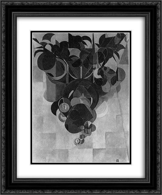 Composition IV (Still life) 20x24 Black Ornate Wood Framed Art Print Poster with Double Matting by Doesburg, Theo van
