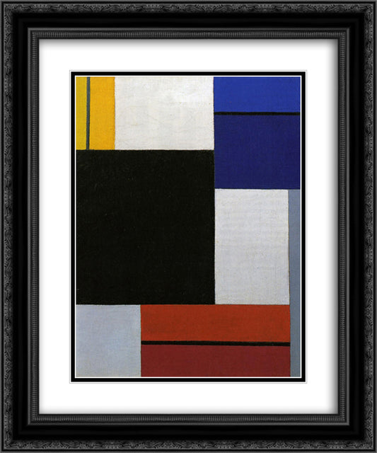 Composition XXI 20x24 Black Ornate Wood Framed Art Print Poster with Double Matting by Doesburg, Theo van