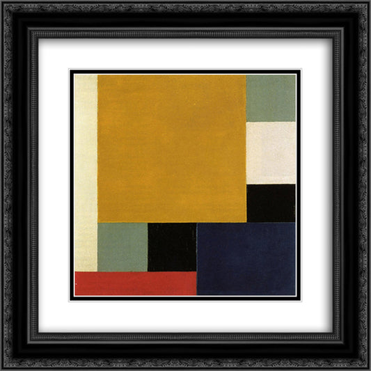 Composition XXII 20x20 Black Ornate Wood Framed Art Print Poster with Double Matting by Doesburg, Theo van