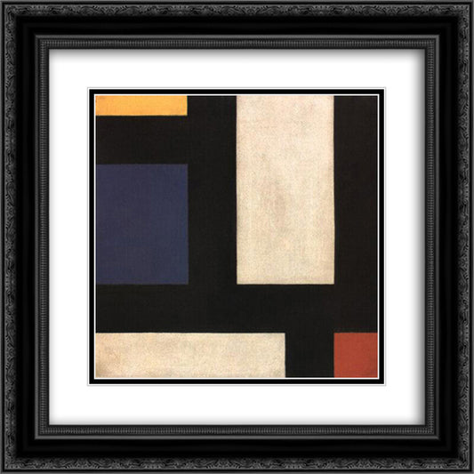 Counter Composition IV 20x20 Black Ornate Wood Framed Art Print Poster with Double Matting by Doesburg, Theo van