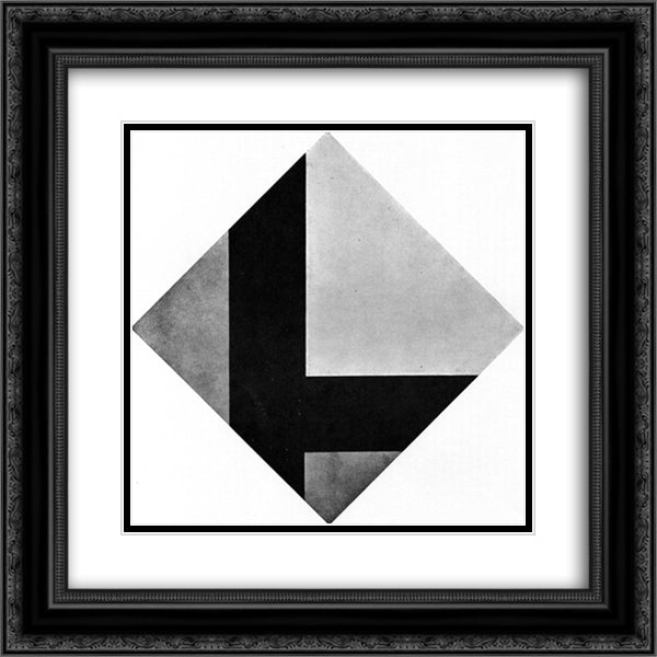 Counter composition VIII 20x20 Black Ornate Wood Framed Art Print Poster with Double Matting by Doesburg, Theo van