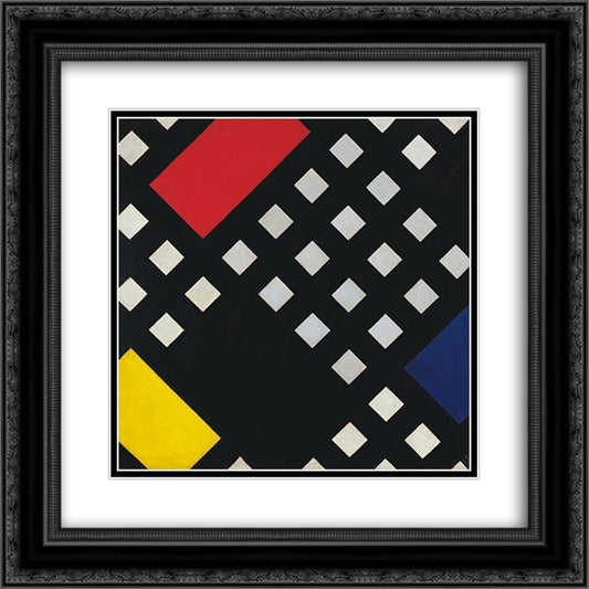 Counter composition XV 20x20 Black Ornate Wood Framed Art Print Poster with Double Matting by Doesburg, Theo van