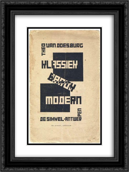 Cover of Classic, Modern, Baroque 18x24 Black Ornate Wood Framed Art Print Poster with Double Matting by Doesburg, Theo van