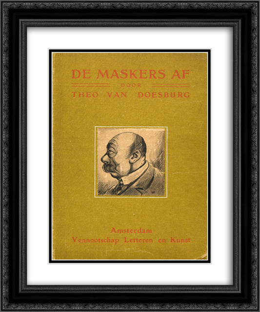 Cover of The masks 20x24 Black Ornate Wood Framed Art Print Poster with Double Matting by Doesburg, Theo van