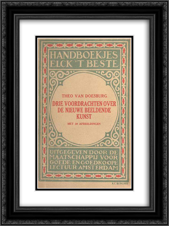 Cover of Three lectures about the new art 18x24 Black Ornate Wood Framed Art Print Poster with Double Matting by Doesburg, Theo van