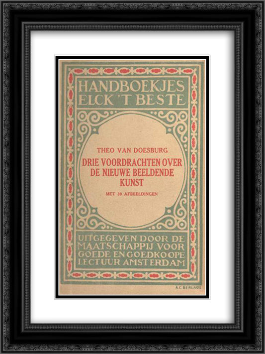 Cover of Three lectures about the new art 18x24 Black Ornate Wood Framed Art Print Poster with Double Matting by Doesburg, Theo van