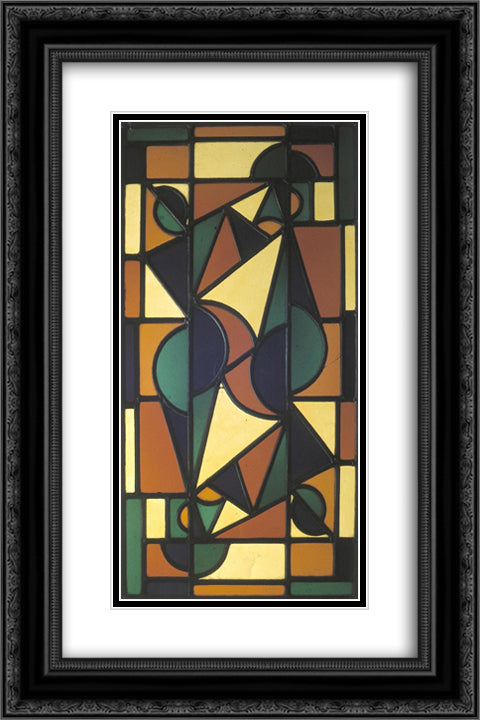 Dance II 16x24 Black Ornate Wood Framed Art Print Poster with Double Matting by Doesburg, Theo van