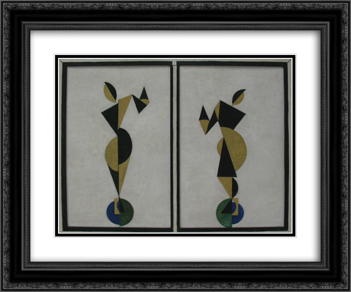 Dancers 24x20 Black Ornate Wood Framed Art Print Poster with Double Matting by Doesburg, Theo van