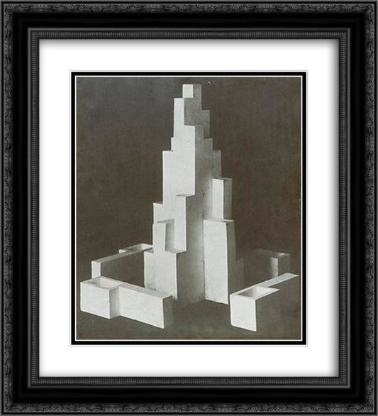 Design for monument Leeuwarden 20x22 Black Ornate Wood Framed Art Print Poster with Double Matting by Doesburg, Theo van