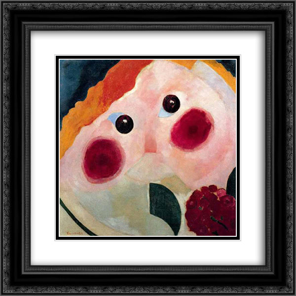 Girl with Buttercups 20x20 Black Ornate Wood Framed Art Print Poster with Double Matting by Doesburg, Theo van