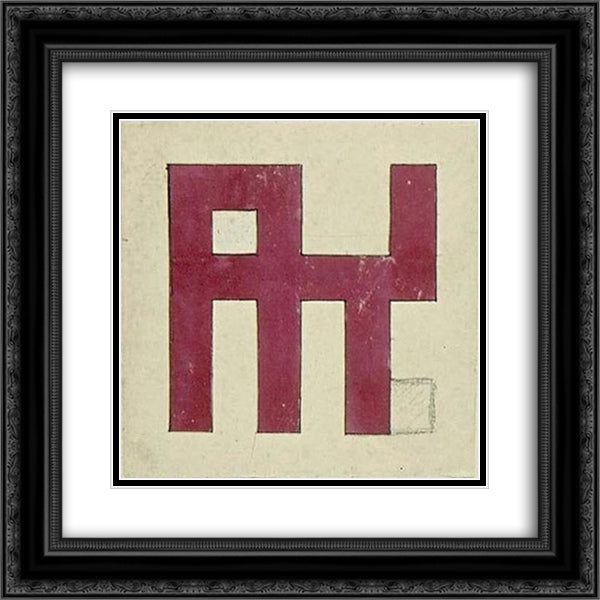 Monogram design for Antony Cook 20x20 Black Ornate Wood Framed Art Print Poster with Double Matting by Doesburg, Theo van