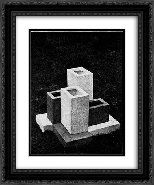 Plastic garden (Vases) 20x24 Black Ornate Wood Framed Art Print Poster with Double Matting by Doesburg, Theo van