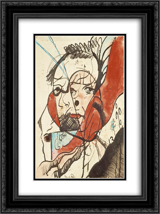 Portrait of a man 18x24 Black Ornate Wood Framed Art Print Poster with Double Matting by Doesburg, Theo van