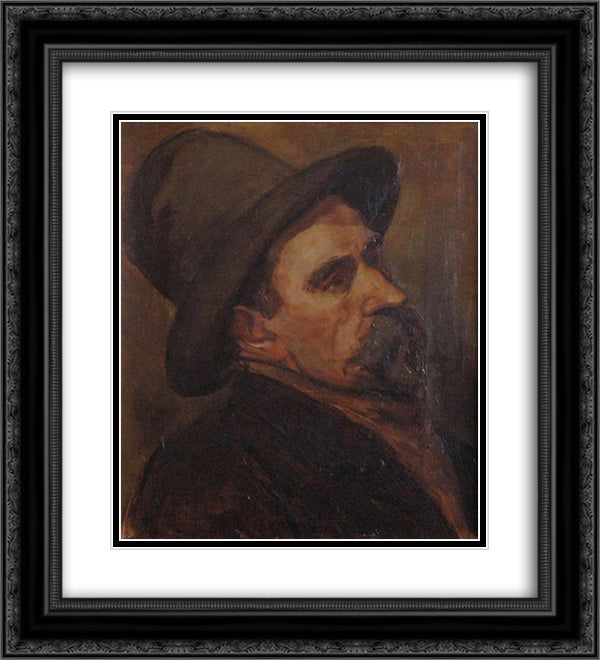 Portrait of Christian Leibbrandt 20x22 Black Ornate Wood Framed Art Print Poster with Double Matting by Doesburg, Theo van