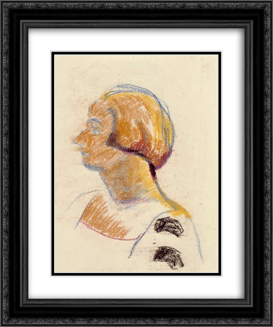 Portrait of Nelly van Doesburg 20x24 Black Ornate Wood Framed Art Print Poster with Double Matting by Doesburg, Theo van
