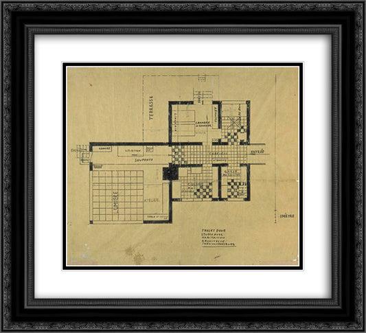 Project of house-studio 22x20 Black Ornate Wood Framed Art Print Poster with Double Matting by Doesburg, Theo van