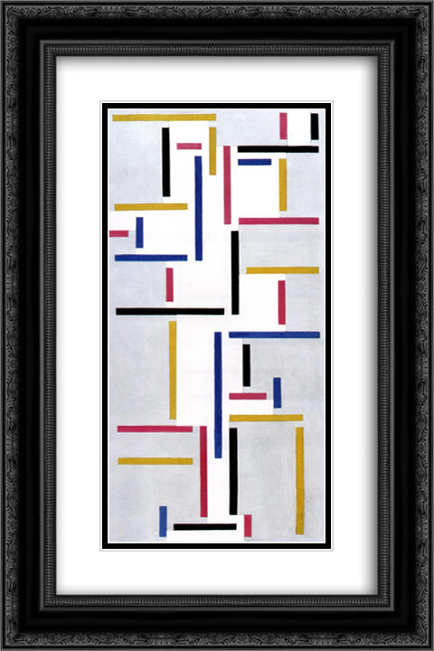 Russian Dance 16x24 Black Ornate Wood Framed Art Print Poster with Double Matting by Doesburg, Theo van