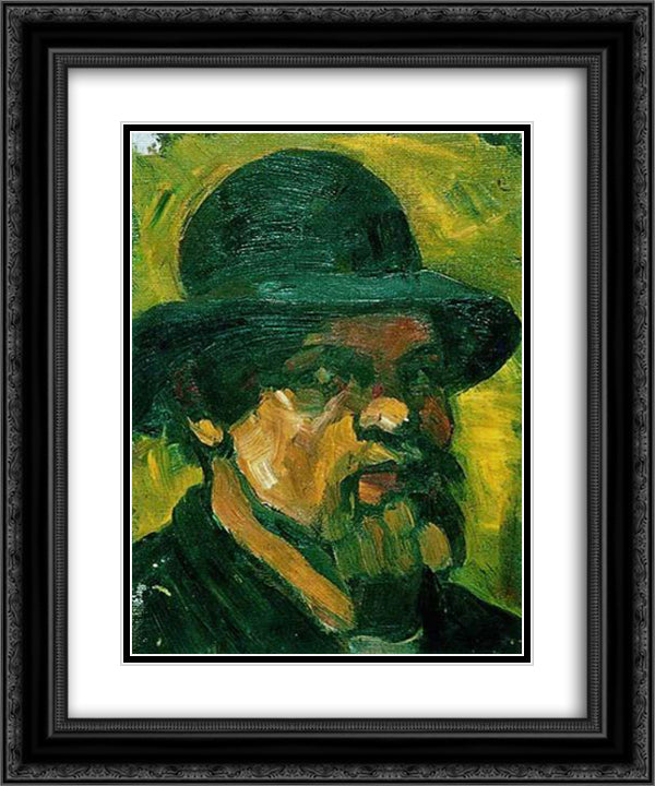 Self portrait with hat 20x24 Black Ornate Wood Framed Art Print Poster with Double Matting by Doesburg, Theo van