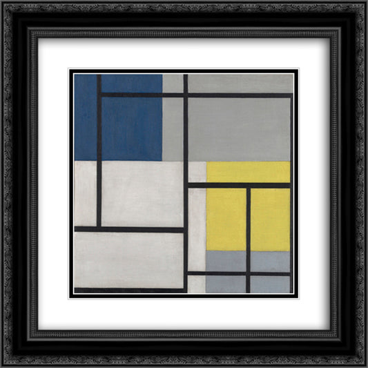 Simultaneous Composition XXIV 20x20 Black Ornate Wood Framed Art Print Poster with Double Matting by Doesburg, Theo van