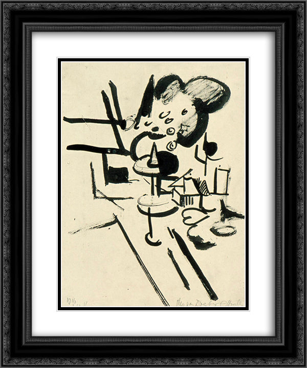 Still life 20x24 Black Ornate Wood Framed Art Print Poster with Double Matting by Doesburg, Theo van
