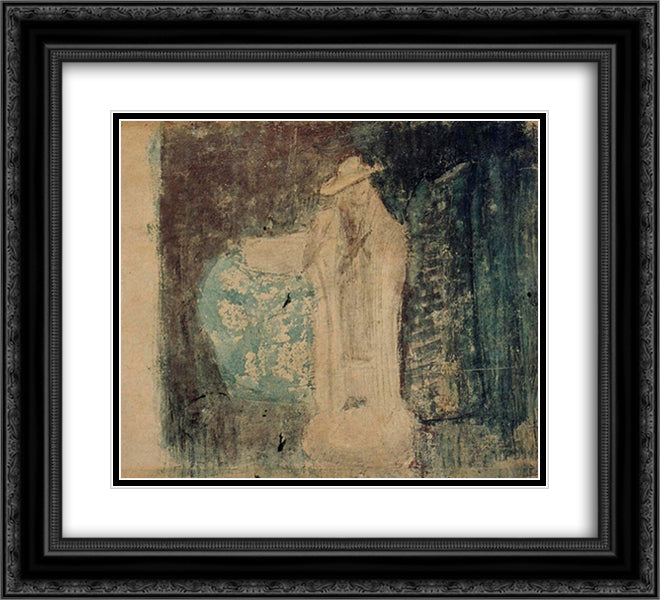 Still Life with statue, vase and jar 22x20 Black Ornate Wood Framed Art Print Poster with Double Matting by Doesburg, Theo van