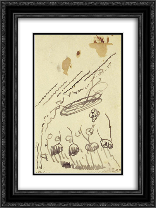 Street Music II 18x24 Black Ornate Wood Framed Art Print Poster with Double Matting by Doesburg, Theo van