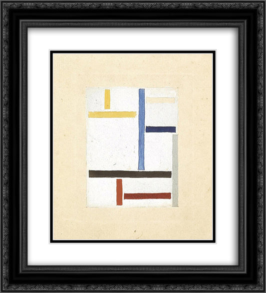 Study for Composition XXV 20x22 Black Ornate Wood Framed Art Print Poster with Double Matting by Doesburg, Theo van