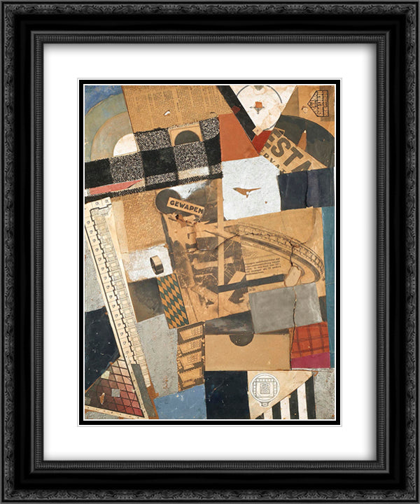 The denaturalized material. Destruction 2. 20x24 Black Ornate Wood Framed Art Print Poster with Double Matting by Doesburg, Theo van