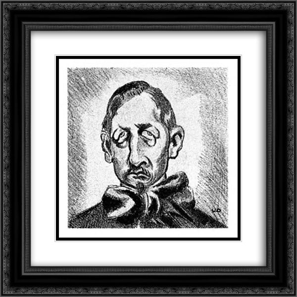 Troelstra 20x20 Black Ornate Wood Framed Art Print Poster with Double Matting by Doesburg, Theo van
