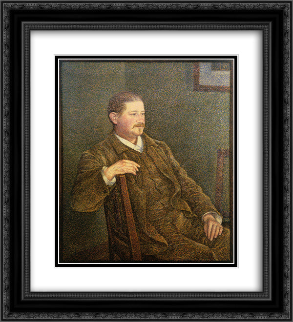 Dr. Auguste Weber 20x22 Black Ornate Wood Framed Art Print Poster with Double Matting by Rysselberghe, Theo van