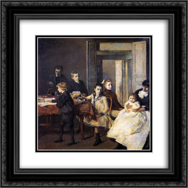 The Children of Francois van Rysselberghe 20x20 Black Ornate Wood Framed Art Print Poster with Double Matting by Rysselberghe, Theo van