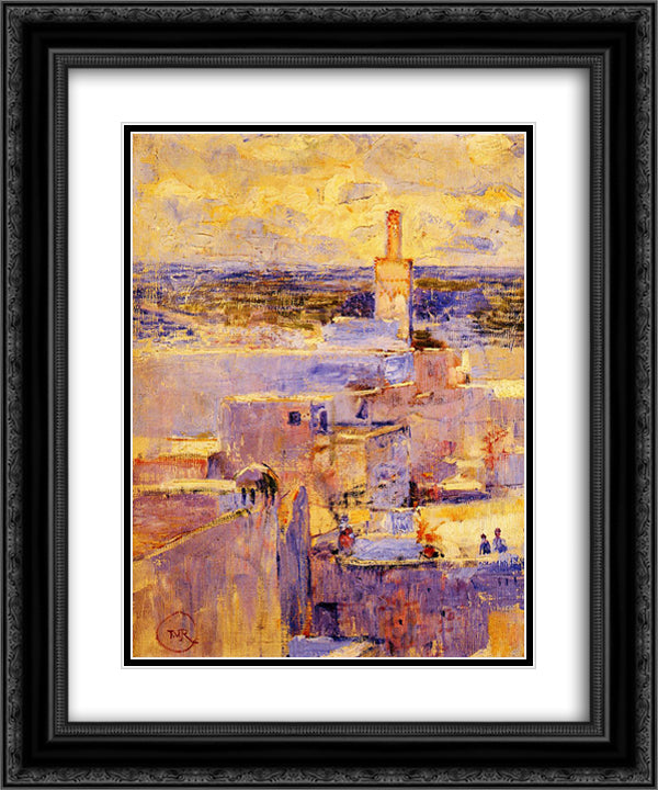 View of Meknes, Morocco 20x24 Black Ornate Wood Framed Art Print Poster with Double Matting by Rysselberghe, Theo van